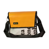 messenger bag M publicity banner yellow, white & black letters