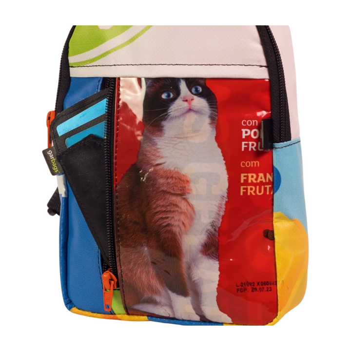shoulder bag cat food package blue & red