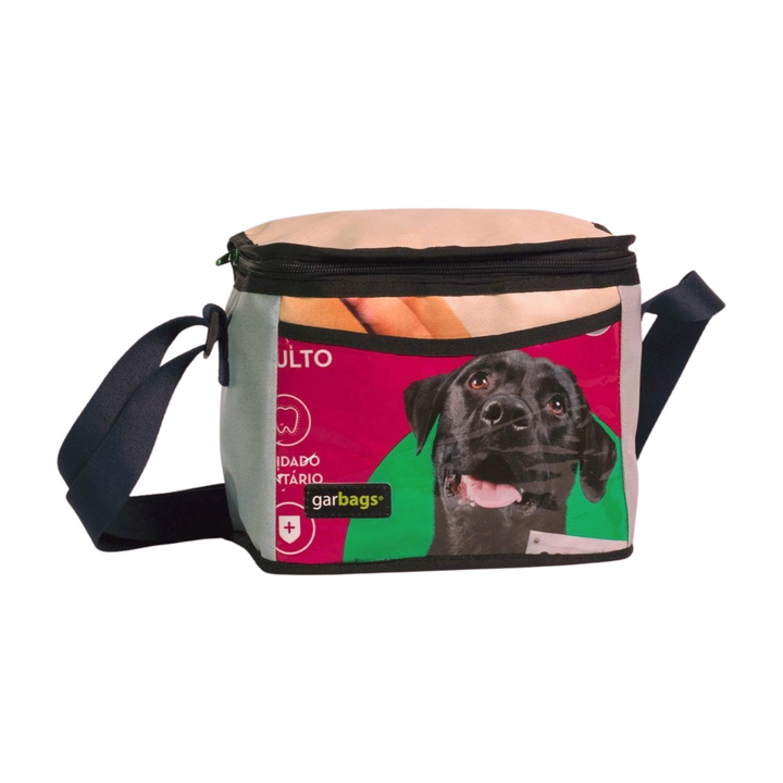 Lunch bag dog food package green & pink