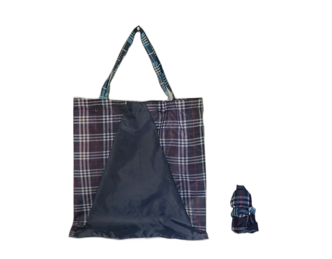 shopping bag umbrella blue and brown