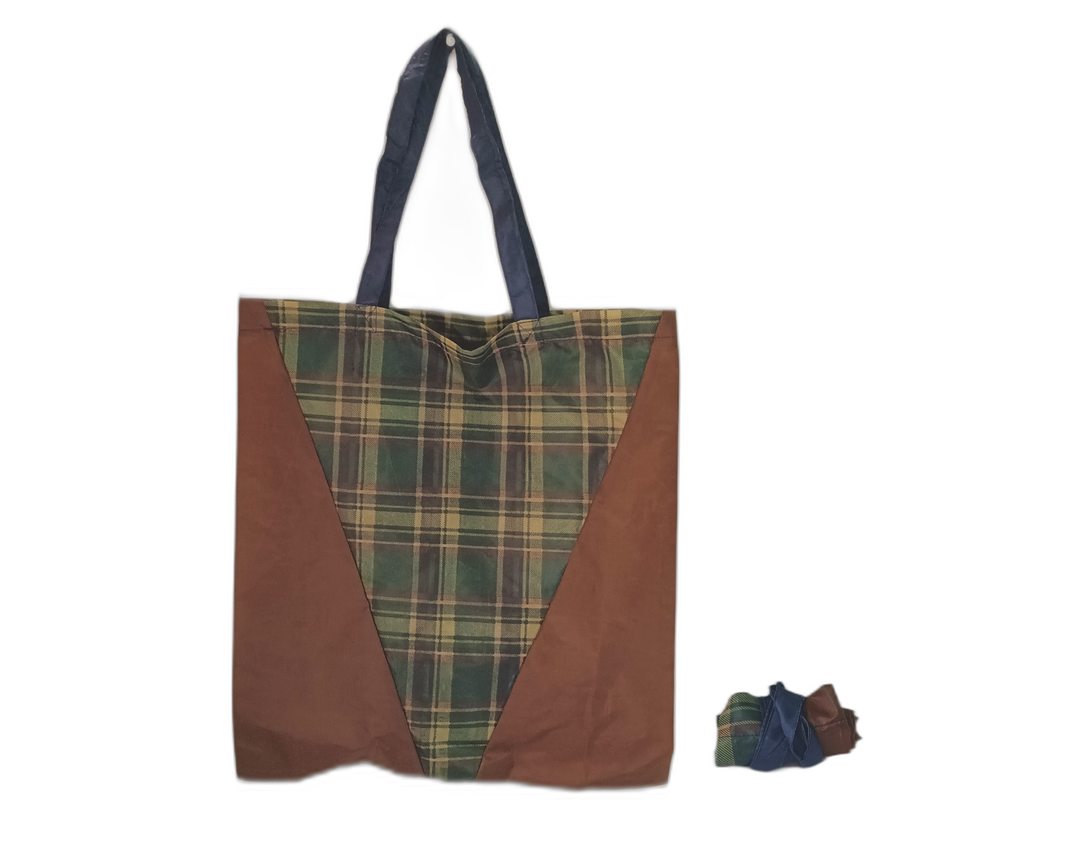 shopping bag umbrella brown and green