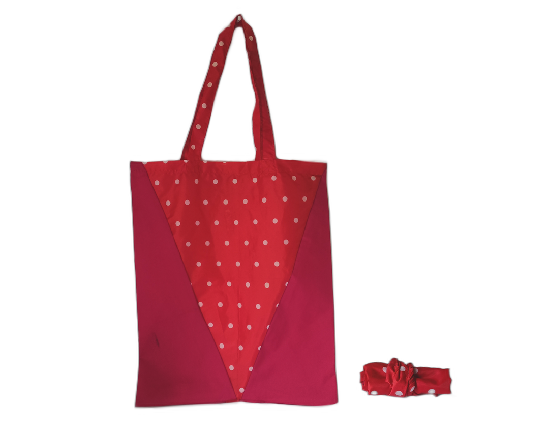 shopping bag umbrella red polka dots