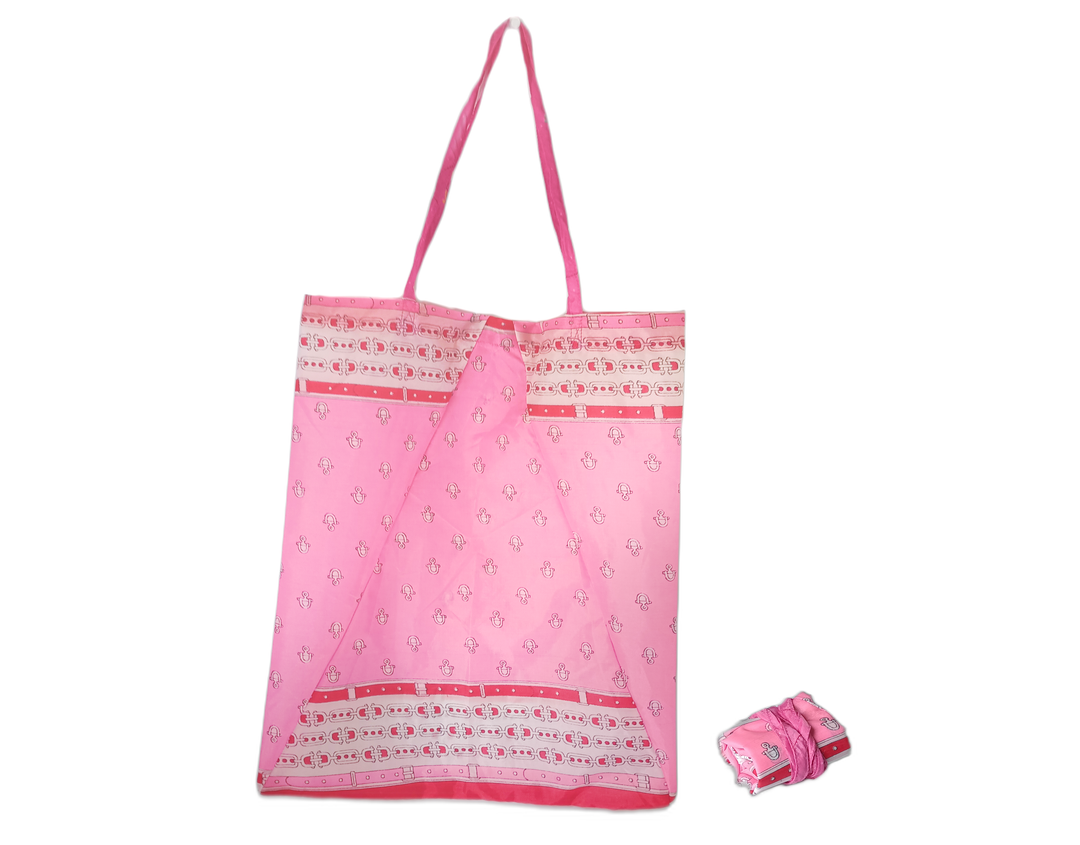 shopping bag umbrella pink and white stripes