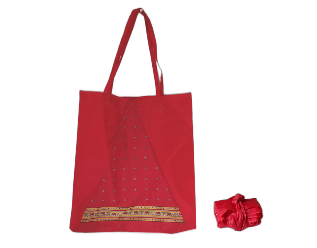 shopping bag umbrella red and polka dots