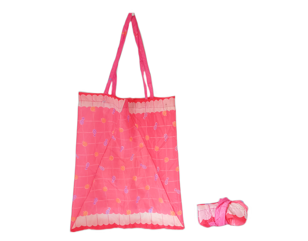 shopping bag umbrella pink and stripes