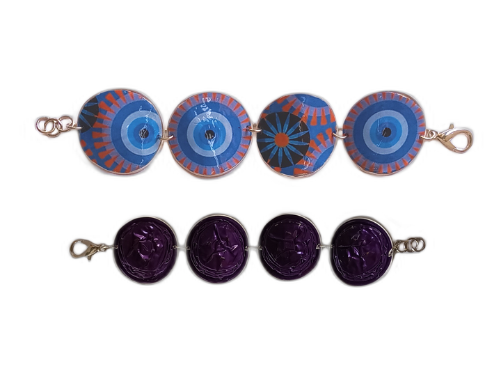 princess necklace coffee capsules mandala blue and yellow