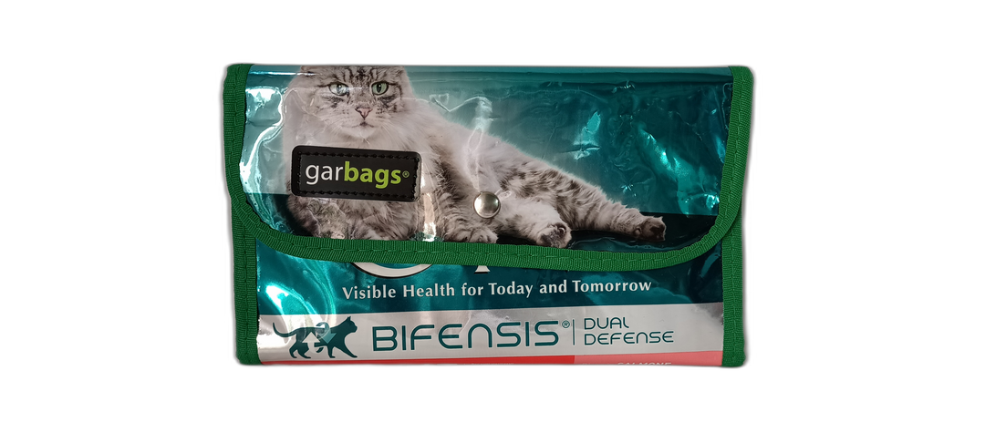 document holder pet food package blue & grey cat