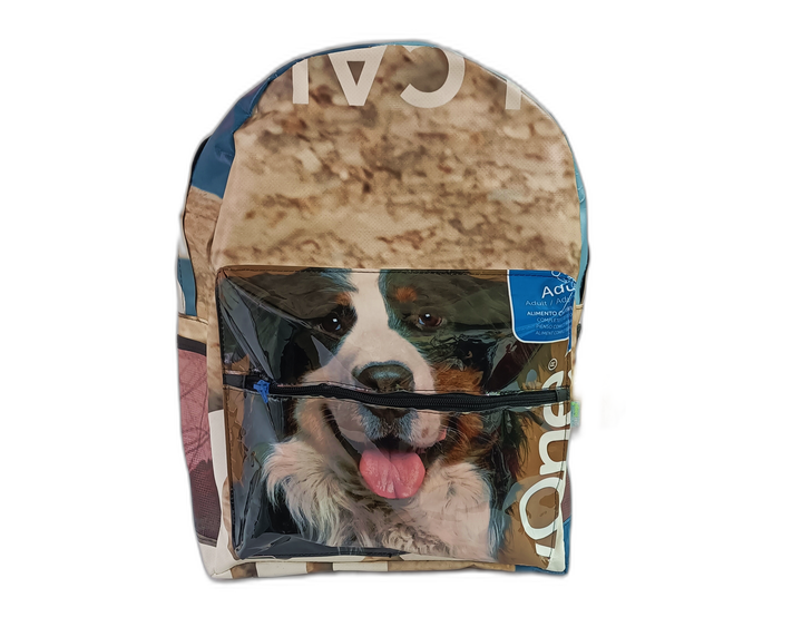 Classic Backpack pet food package black and white dog