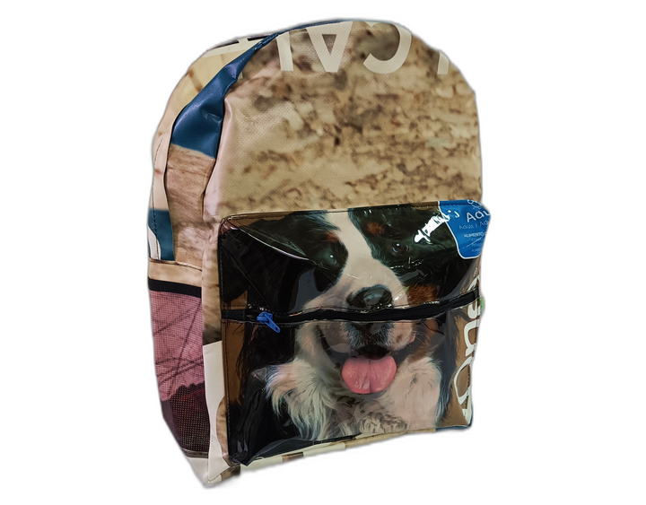 Classic Backpack pet food package black and white dog