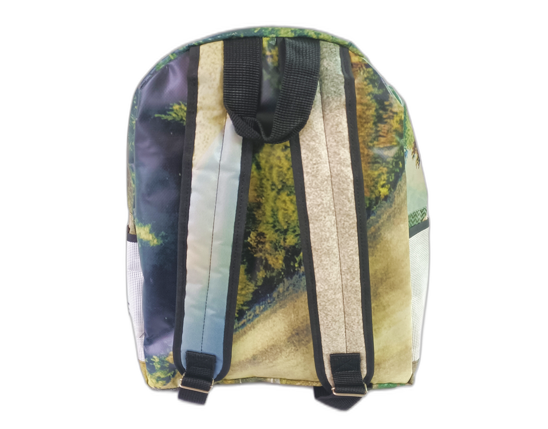 Classic Backpack pet food package sky colors and caramel retriever