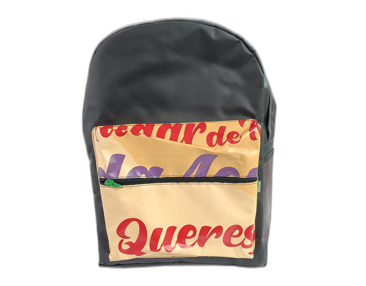 Classic Backpack publicity banner yellow and red