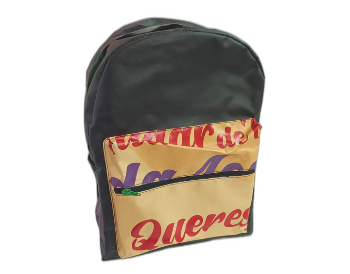 Classic Backpack publicity banner yellow and red