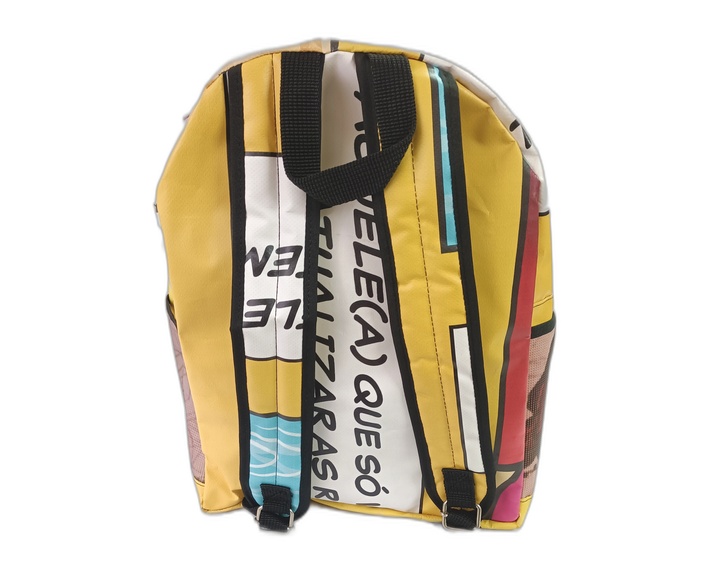 Classic Backpack coffee package silver and red & yellow comic book