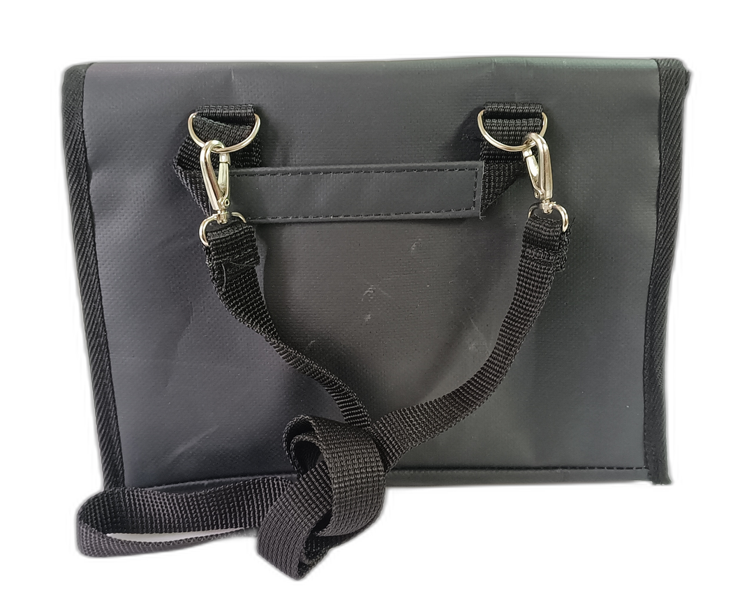 Lunch Bag publicity banner green and white lilies