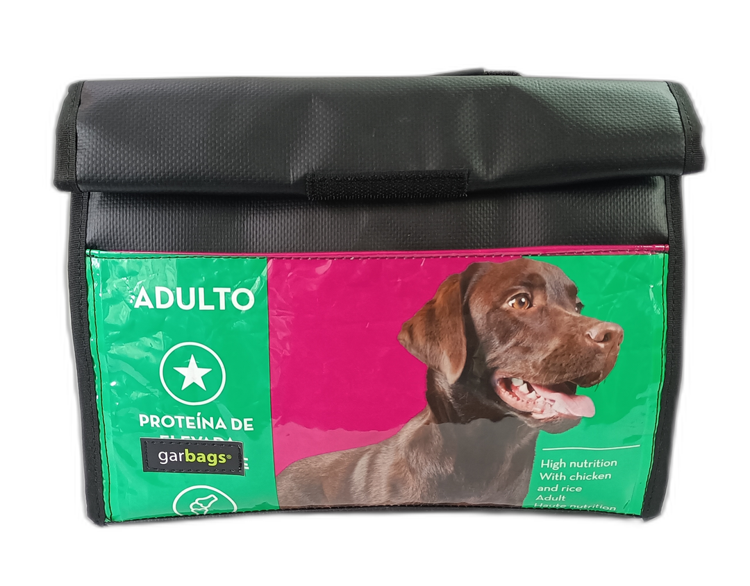 Lunch Bag pet food package green and brown dog