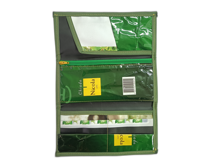 Document Holder coffee package dark green and yellow