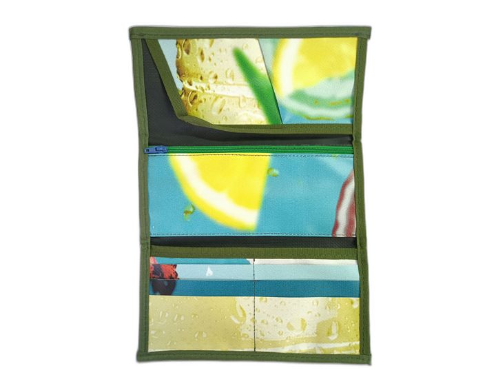 Document Holder publicity banner blue and green