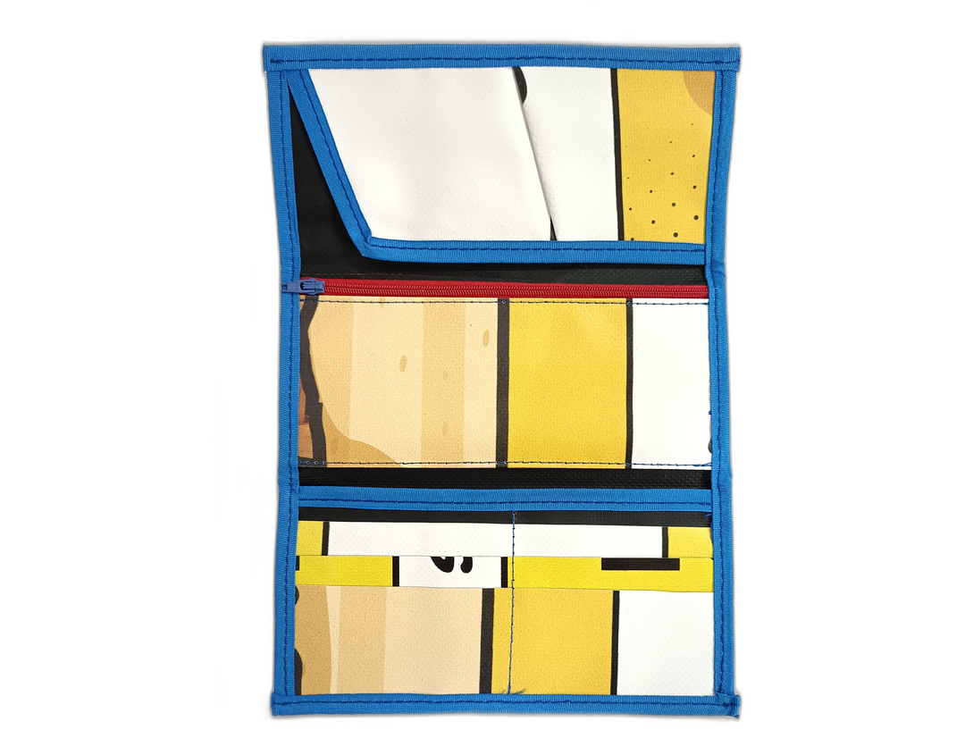 Document Holder publicity banner black and yellow comic book