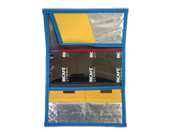 Document Holder coffee package brown and yellow