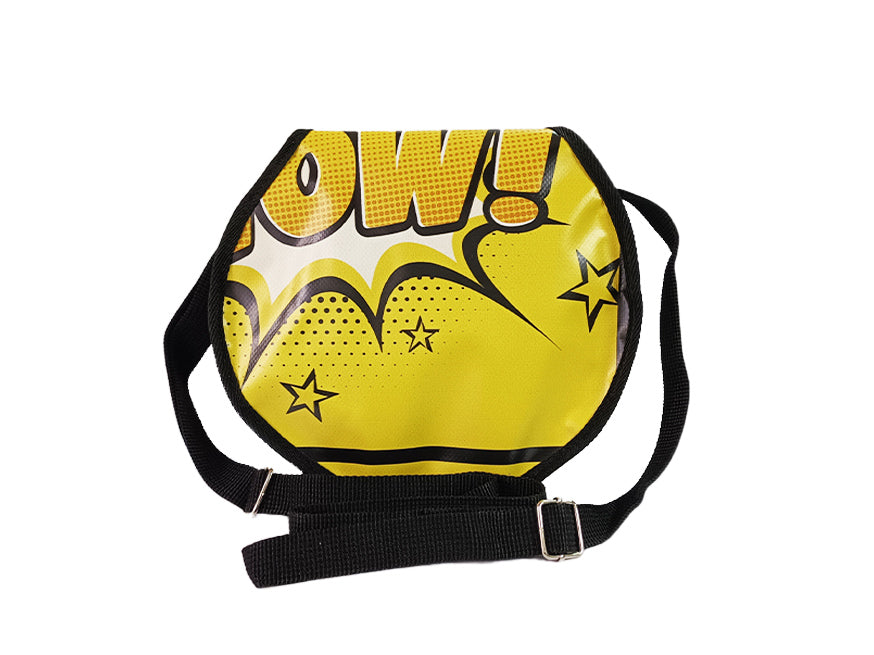 Espresso Bag publicity banner yellow comic