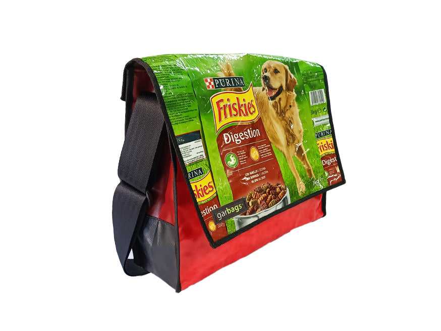 Messenger Bag XL dog food package red and yellow dog