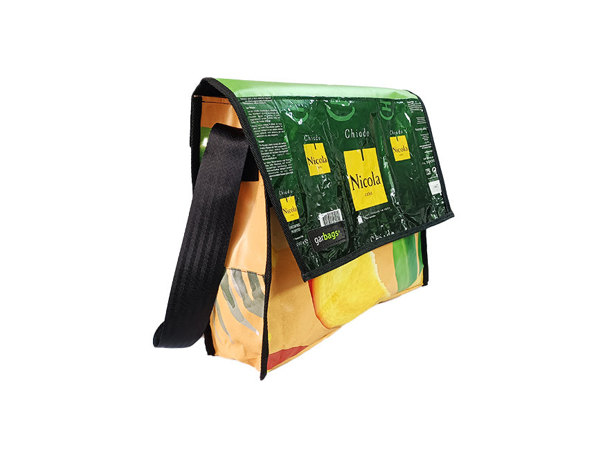 Messenger Bag XL coffee package yellow and green