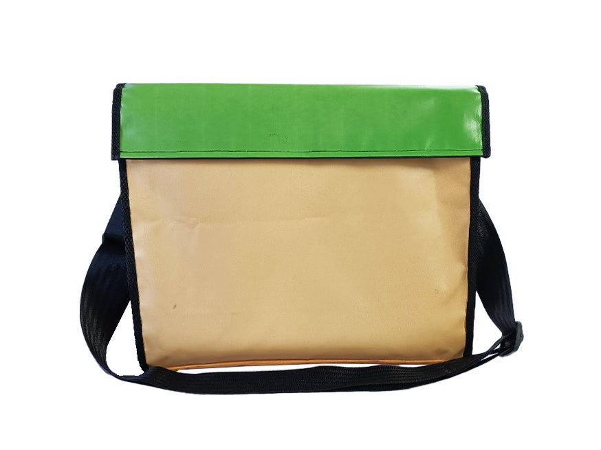 Messenger Bag XL coffee package yellow and green