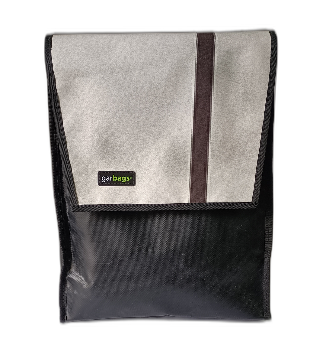 backpack publicity banner black and white