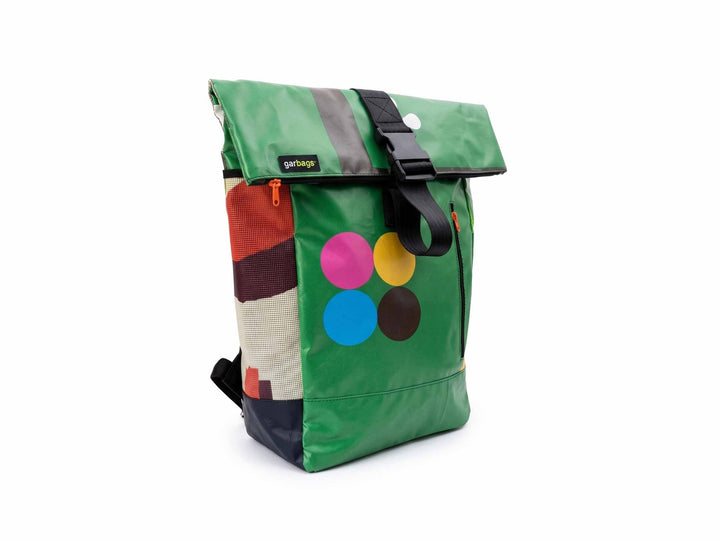 backpack urban publicity banner green & pop colors