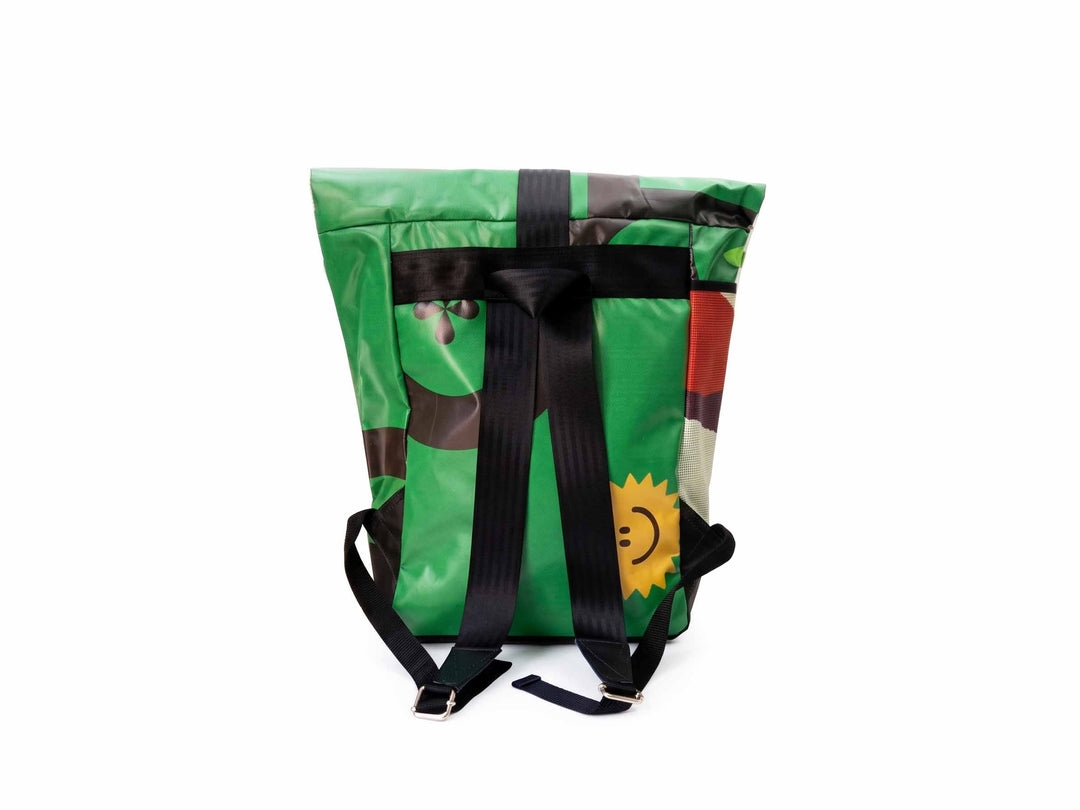 backpack urban publicity banner green & pop colors