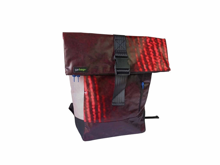 backpack urban publicity banner red and white