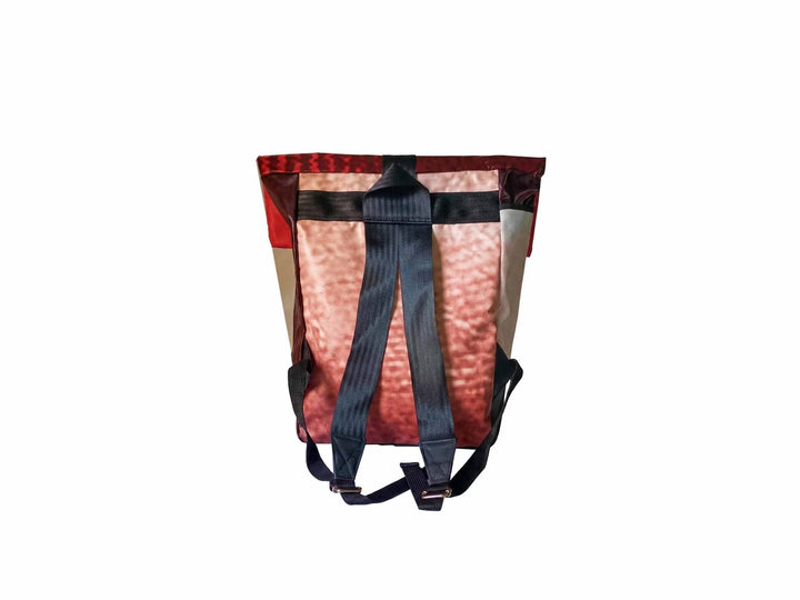 backpack urban publicity banner red and white