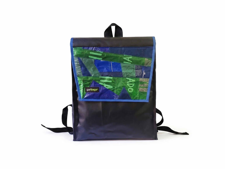 backpack XS coffee package blue and green patchwork