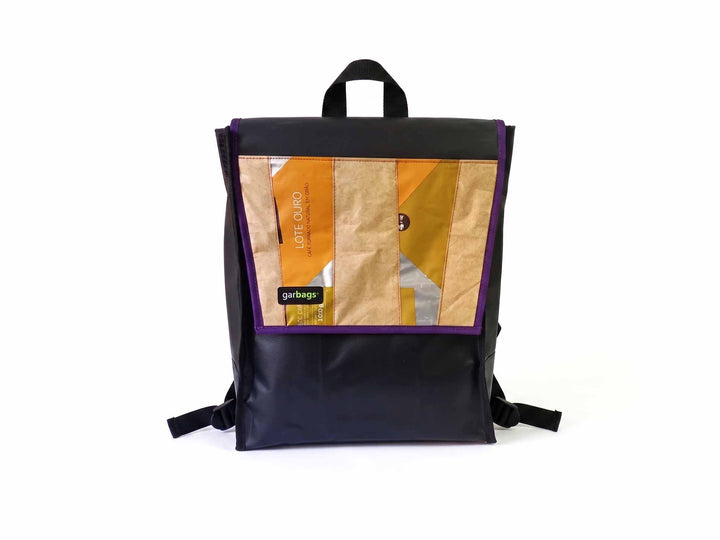 backpack XS coffee package yellow and beige patchwork