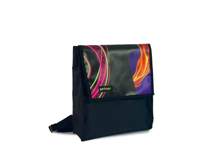 backpack XS publicity dark purple & orange flames