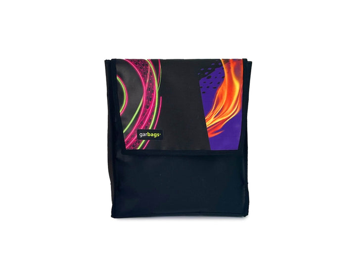 backpack XS publicity dark purple & orange flames