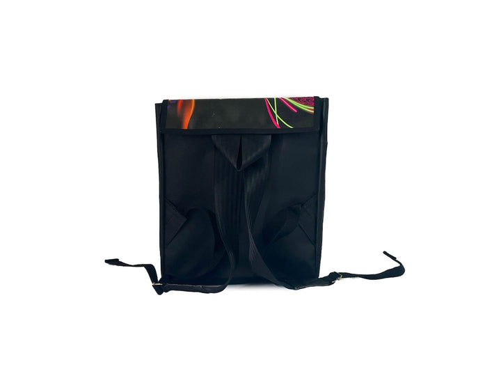 backpack XS publicity dark purple & orange flames