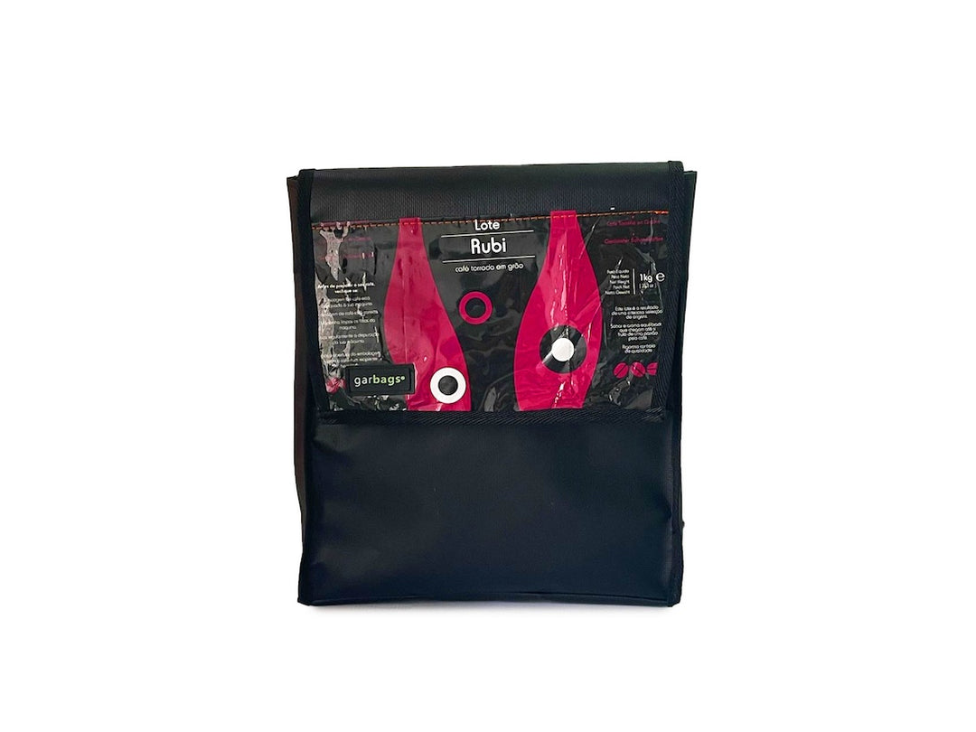 backpack XS publicity banner & pink and black coffee packages
