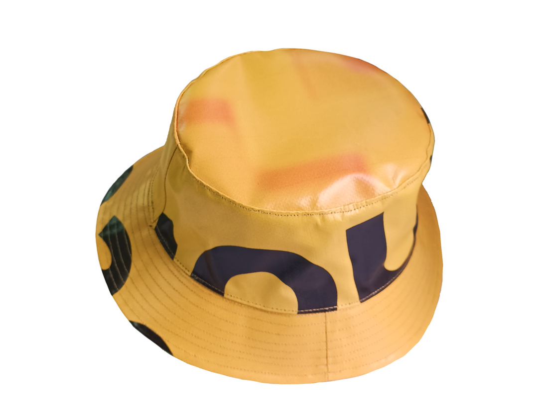 Bucket Hat publicity banner yellow & black letters