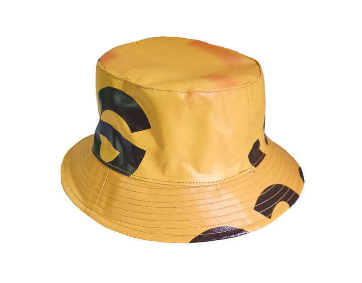 Bucket Hat publicity banner yellow & black letters