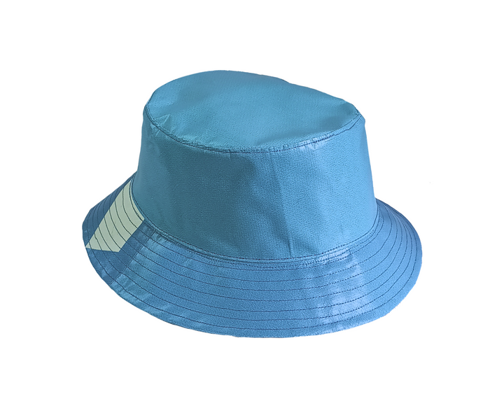 Bucket Hat publicity banner blue and white