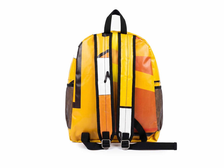 Classic Backpack publicity banner yellow comics