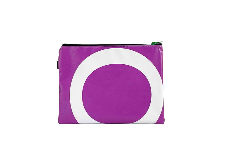 clutch lilac & white letters
