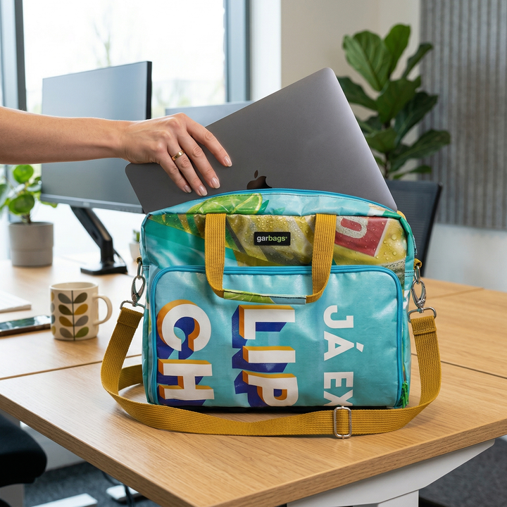 computer bag coffee packages blue & black