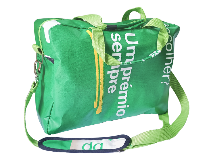 computer bag pet food package green with grey cat