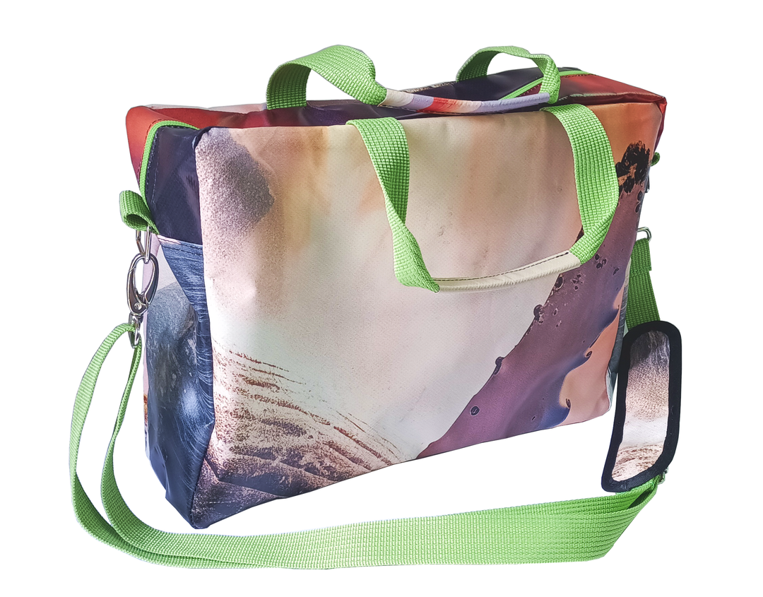 computer bag pet food package golden and brown dogs