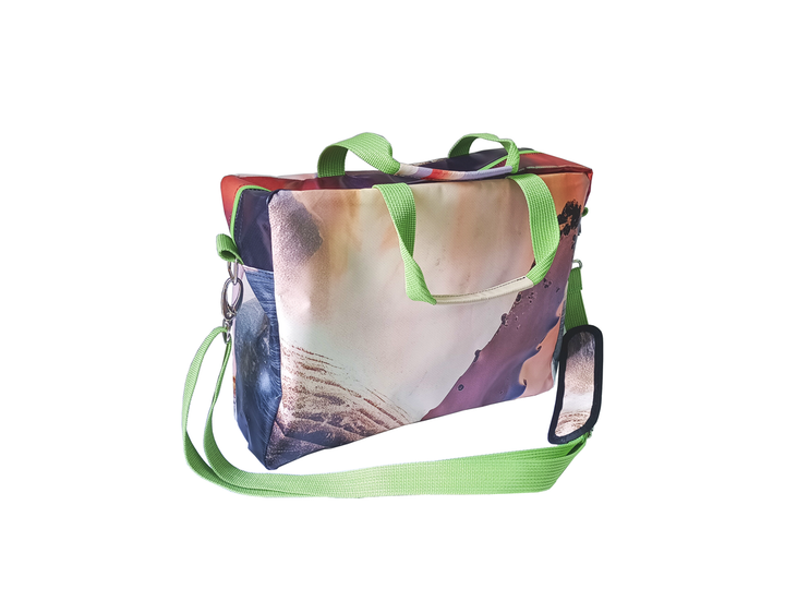 computer bag pet food package golden and brown dogs