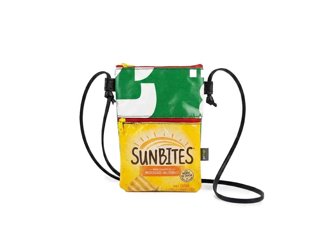 crossbody phone bag snack package & publicity banner yellow & green