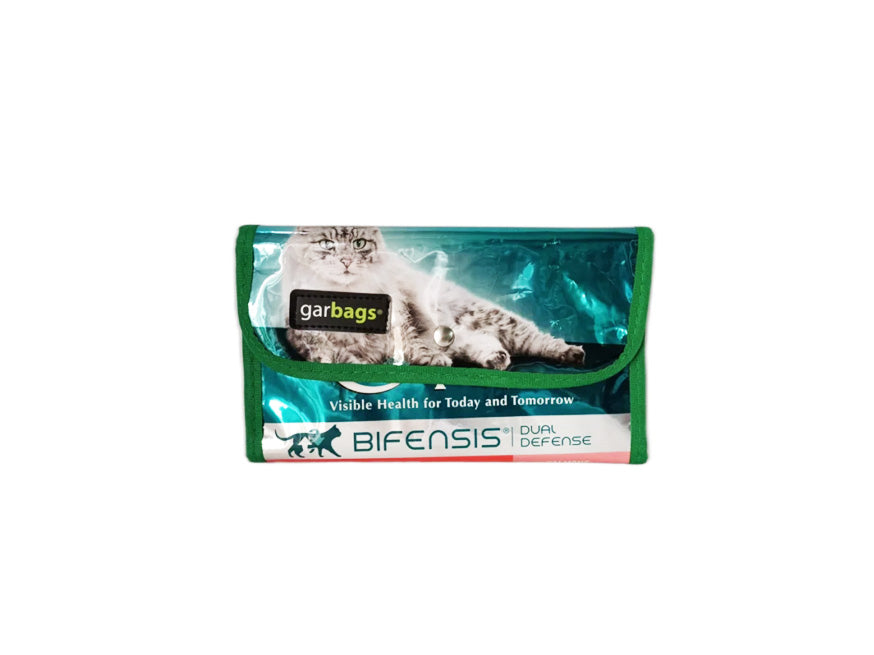 document holder pet food package blue & grey cat