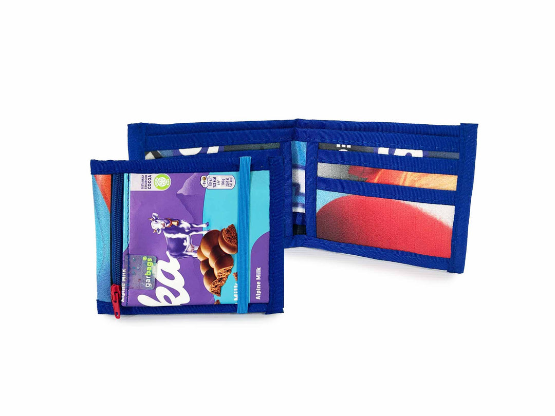 document holder snack package & pub banner purple & blue